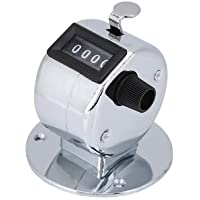 VGEBY1 Mini Contador de conteo Manual de Mano de 4 dígitos de Metal con Soporte Base para Fila de estadísticas de…